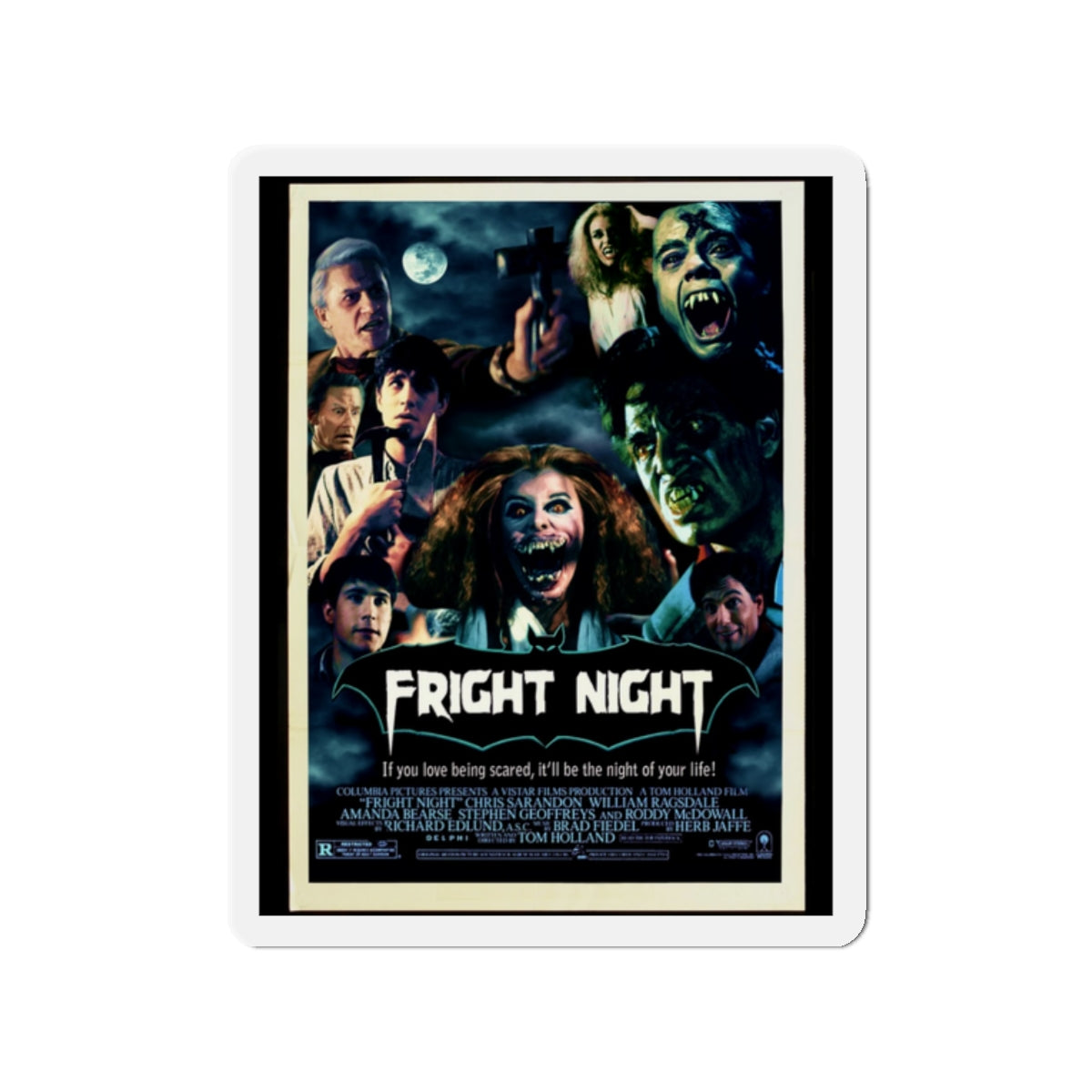 FRIGHT NIGHT (2) 1985 Movie Poster - Die-Cut Magnet-2" x 2"-The Sticker Space