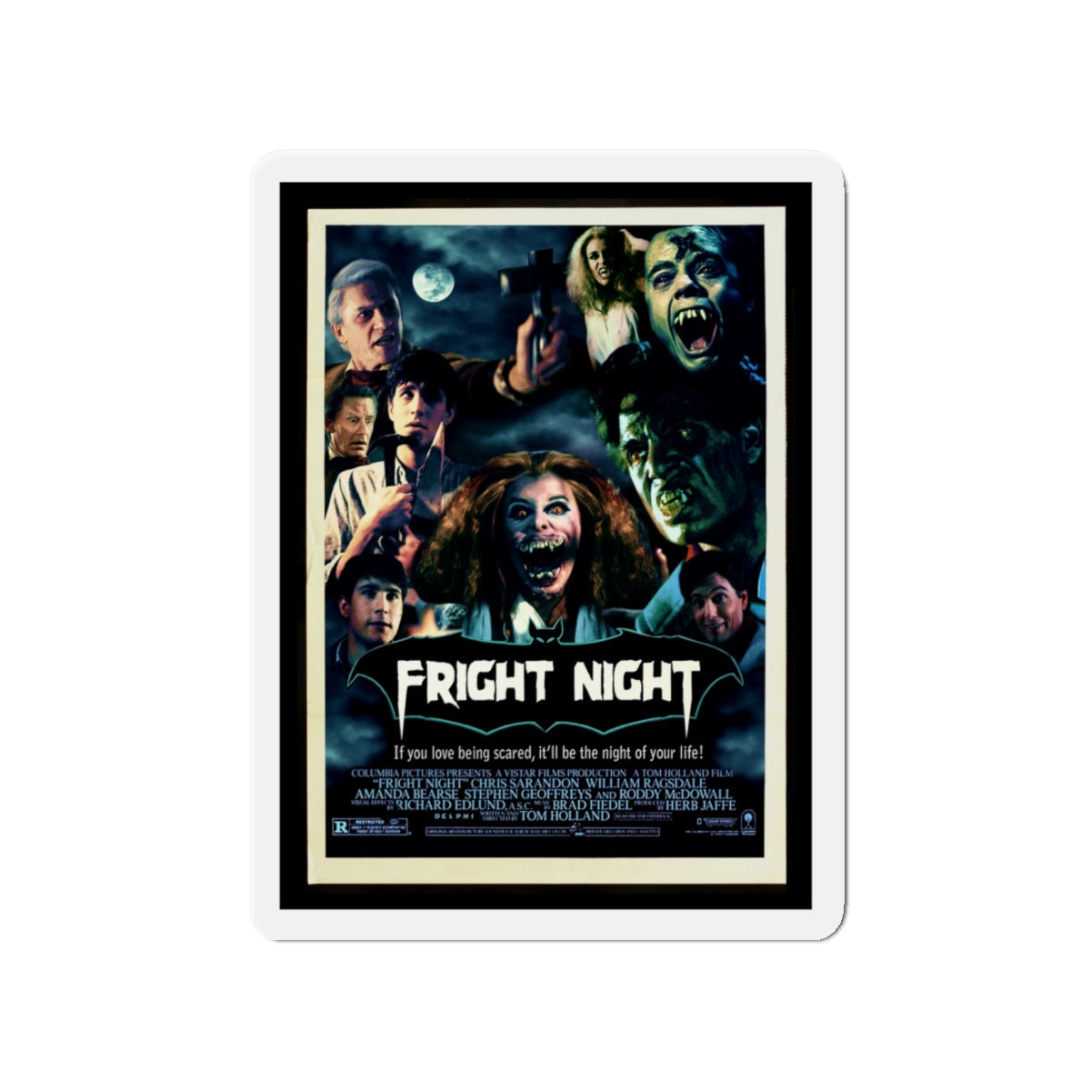 FRIGHT NIGHT (2) 1985 Movie Poster - Die-Cut Magnet-4" x 4"-The Sticker Space