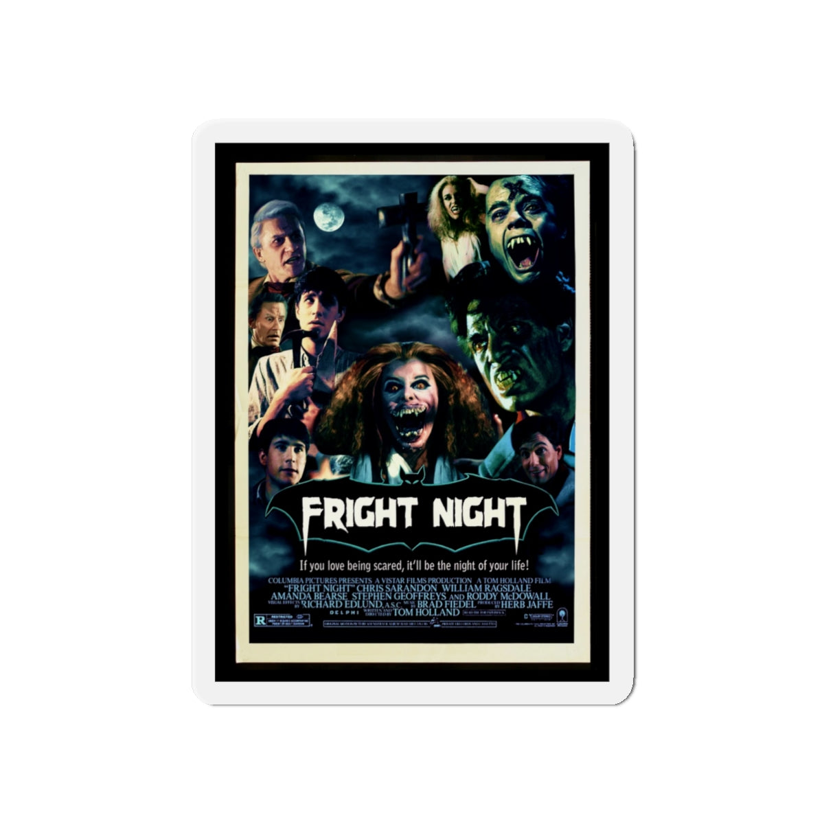 FRIGHT NIGHT (2) 1985 Movie Poster - Die-Cut Magnet-5" x 5"-The Sticker Space