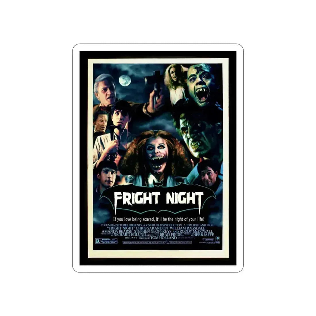 FRIGHT NIGHT (2) 1985 Movie Poster STICKER Vinyl Die-Cut Decal 3 Inch - The Sticker Space