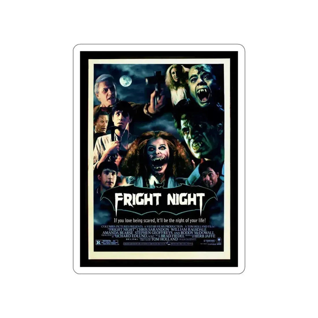 FRIGHT NIGHT (2) 1985 Movie Poster STICKER Vinyl Die-Cut Decal 6 Inch - The Sticker Space