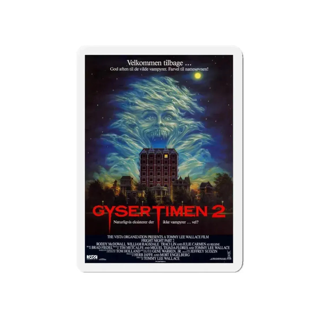 FRIGHT NIGHT 2 (DANISH) 1988 Movie Poster - Refrigerator Magnet 5 Inch - The Sticker Space