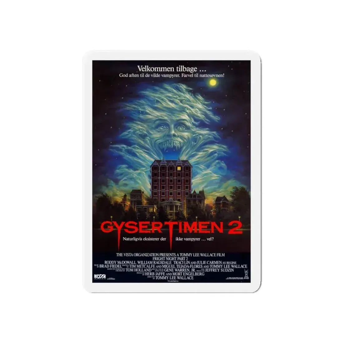 FRIGHT NIGHT 2 (DANISH) 1988 Movie Poster - Refrigerator Magnet 6 Inch - The Sticker Space