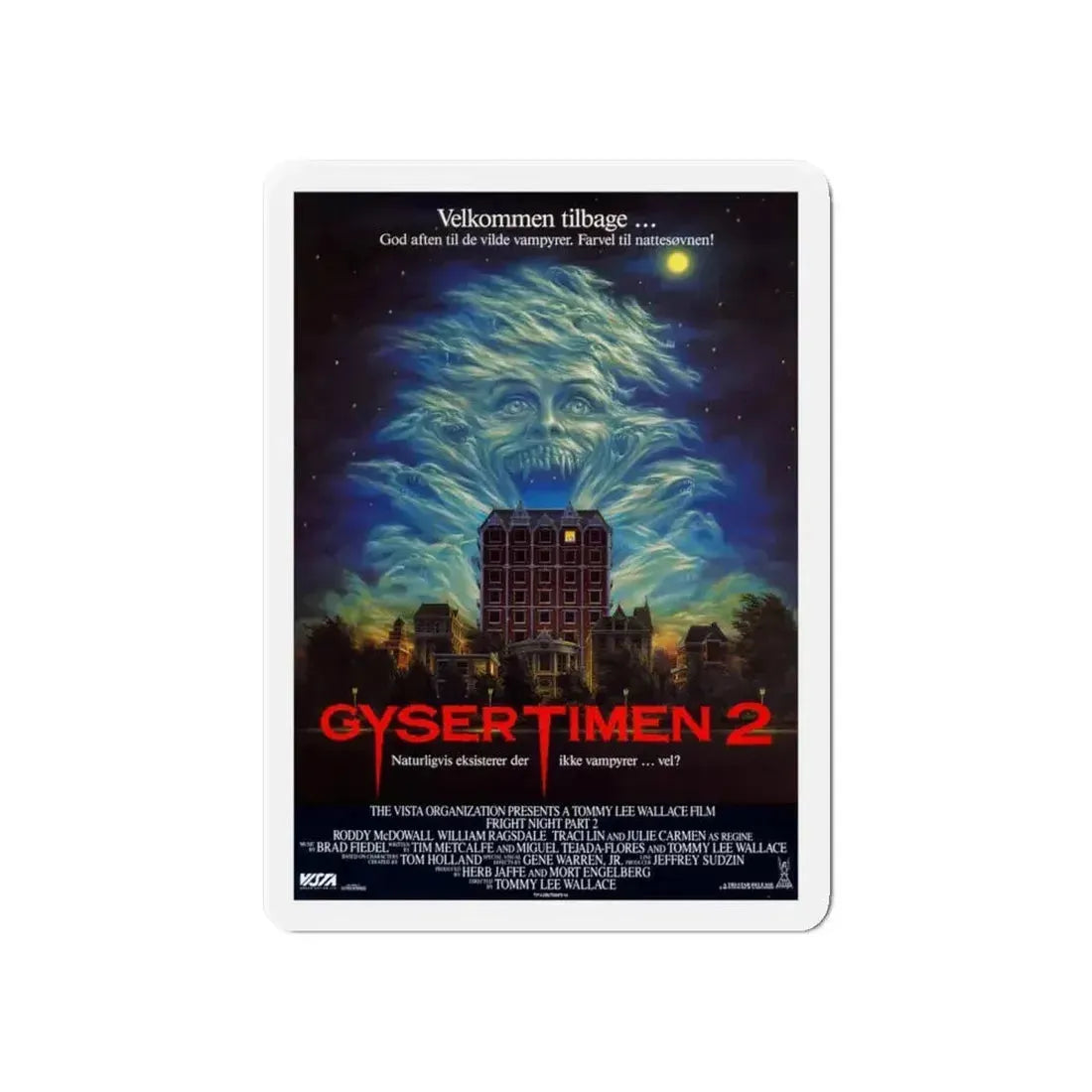 FRIGHT NIGHT 2 (DANISH) 1988 Movie Poster - Refrigerator Magnet - The Sticker Space