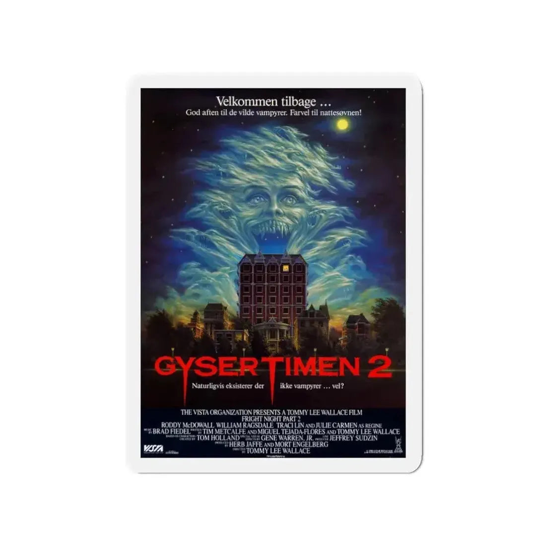 FRIGHT NIGHT 2 (DANISH) 1988 Movie Poster - Refrigerator Magnet - The Sticker Space