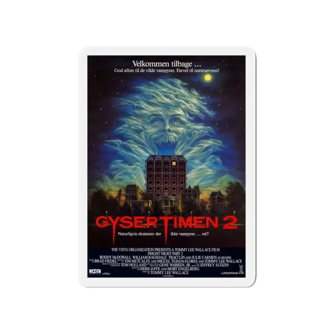 FRIGHT NIGHT 2 (DANISH) 1988 Movie Poster - Refrigerator Magnet - The Sticker Space