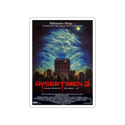 FRIGHT NIGHT 2 (DANISH) 1988 Movie Poster STICKER Vinyl Die-Cut Decal 4 Inch - The Sticker Space