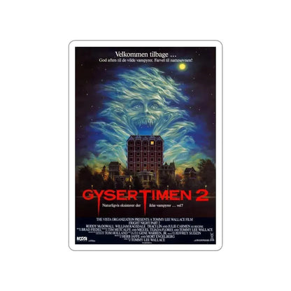 FRIGHT NIGHT 2 (DANISH) 1988 Movie Poster STICKER Vinyl Die-Cut Decal 5 Inch - The Sticker Space