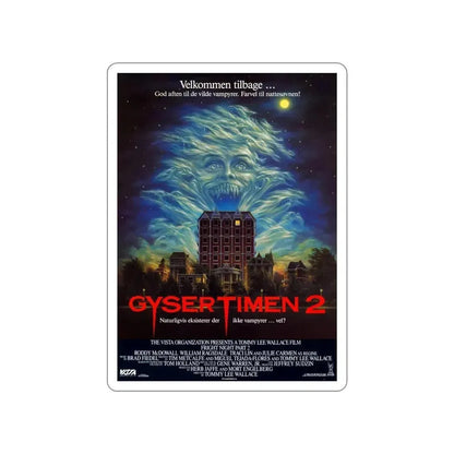 FRIGHT NIGHT 2 (DANISH) 1988 Movie Poster STICKER Vinyl Die-Cut Decal - The Sticker Space