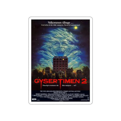 FRIGHT NIGHT 2 (DANISH) 1988 Movie Poster STICKER Vinyl Die-Cut Decal - The Sticker Space