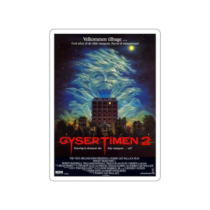 FRIGHT NIGHT 2 (DANISH) 1988 Movie Poster STICKER Vinyl Die-Cut Decal - The Sticker Space