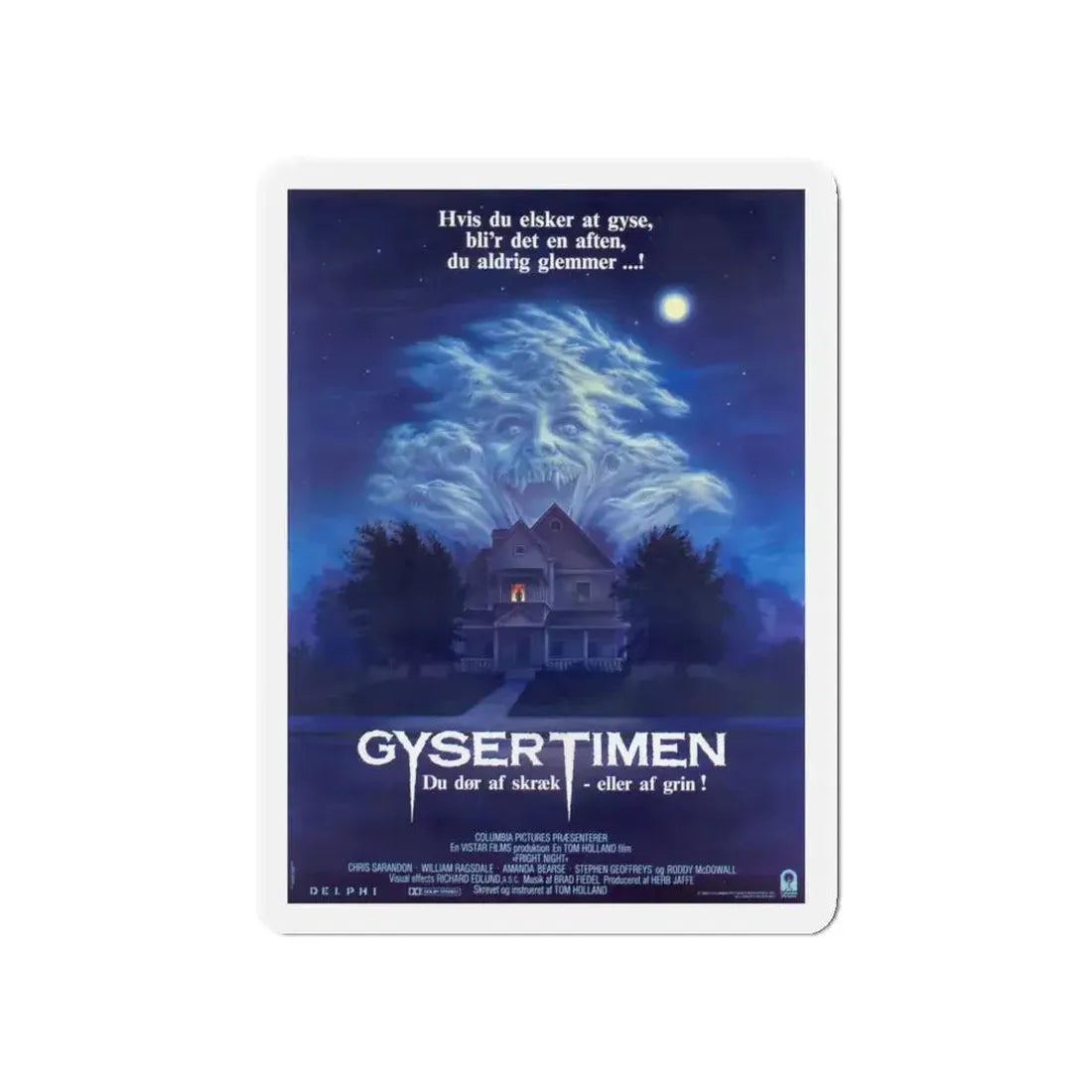 FRIGHT NIGHT (DANISH) 1985 Movie Poster - Refrigerator Magnet - The Sticker Space