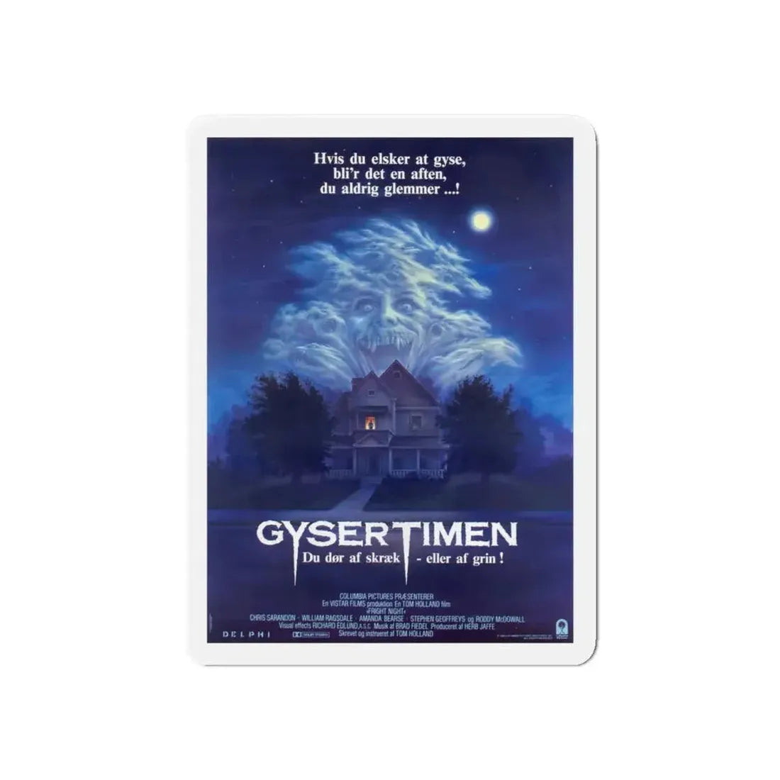 FRIGHT NIGHT (DANISH) 1985 Movie Poster - Refrigerator Magnet - The Sticker Space