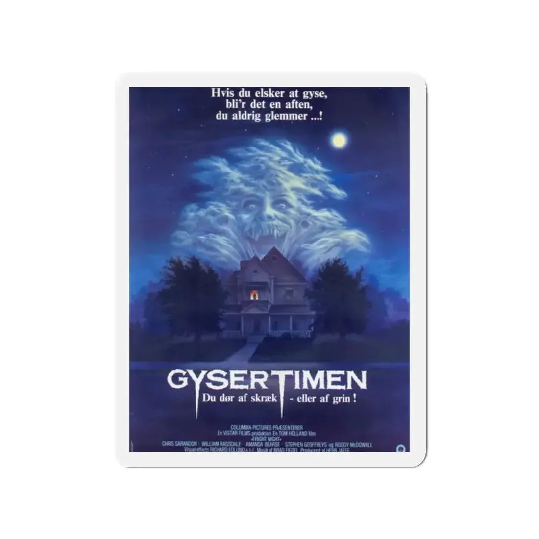 FRIGHT NIGHT (DANISH) 1985 Movie Poster - Refrigerator Magnet - The Sticker Space