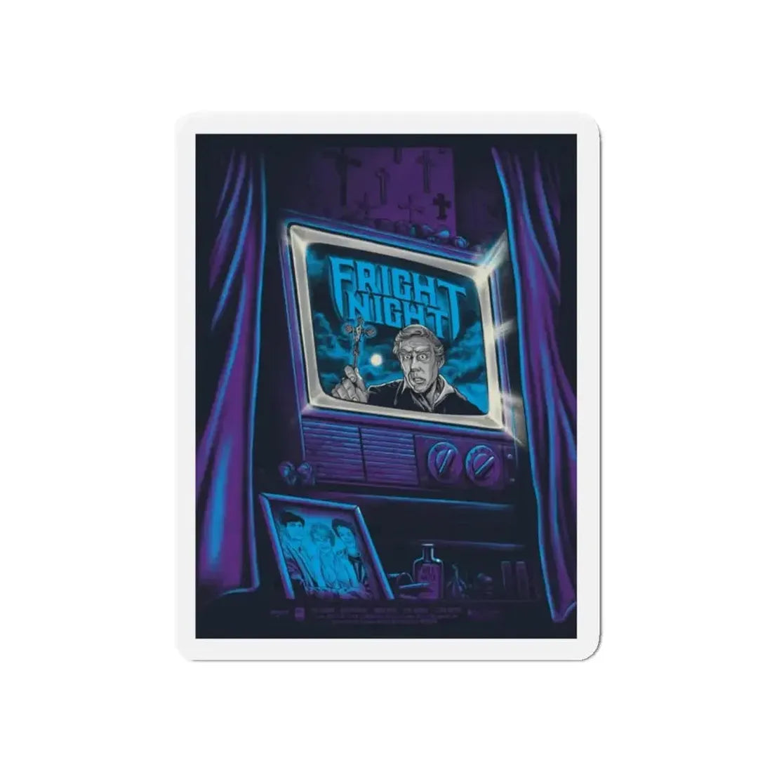FRIGHT NIGHT (MONDO) 1985 Movie Poster - Refrigerator Magnet - The Sticker Space