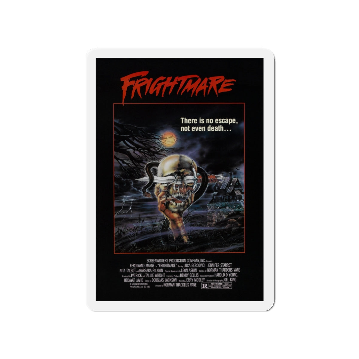 FRIGHTMARE 1981 Movie Poster - Die-Cut Magnet-3" x 3"-The Sticker Space