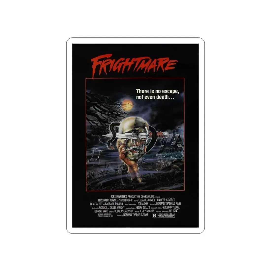 FRIGHTMARE 1981 Movie Poster STICKER Vinyl Die-Cut Decal 5 Inch - The Sticker Space