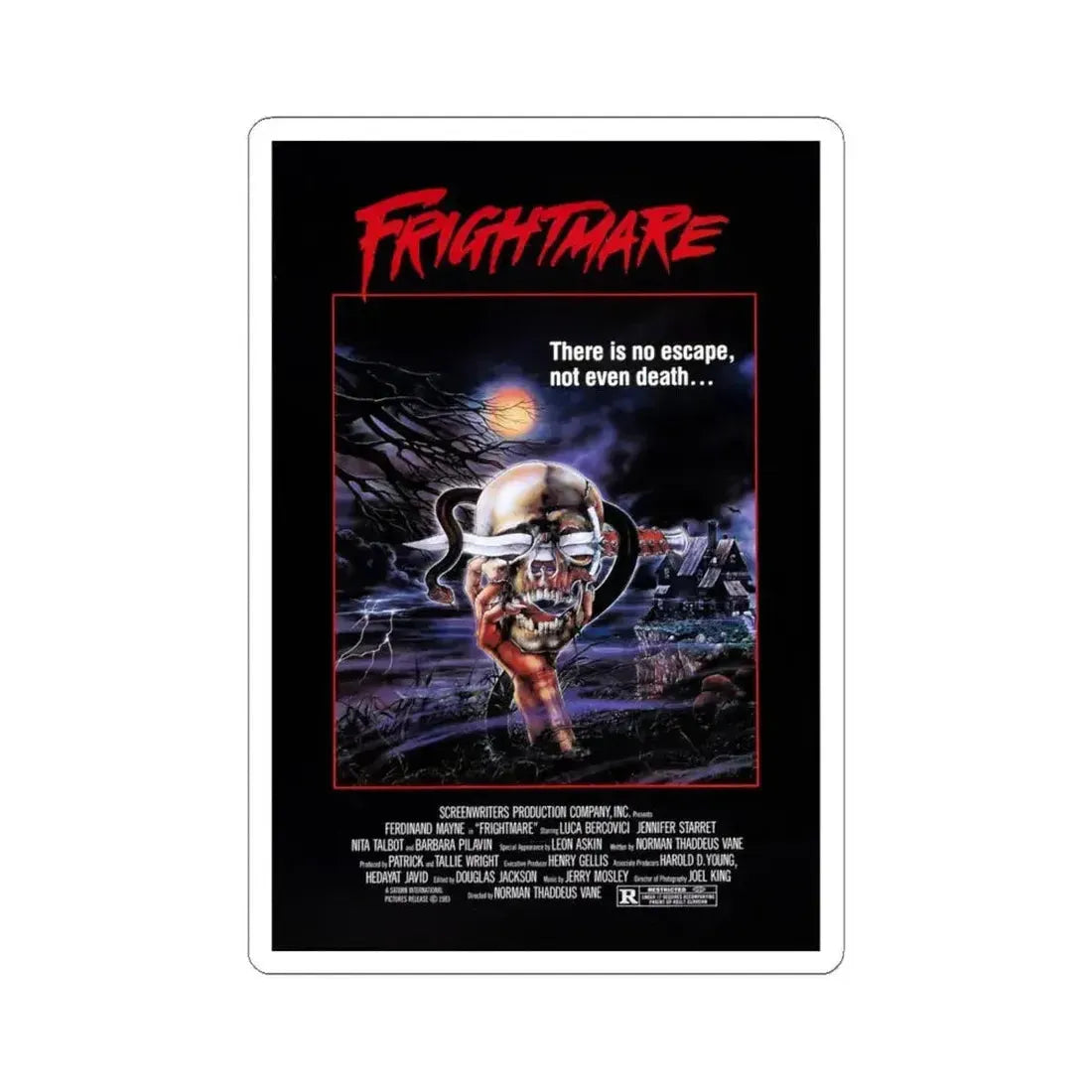 Frightmare 1983 Movie Poster - STICKER Vinyl Kiss-Cut Decal 6 Inch White - The Sticker Space