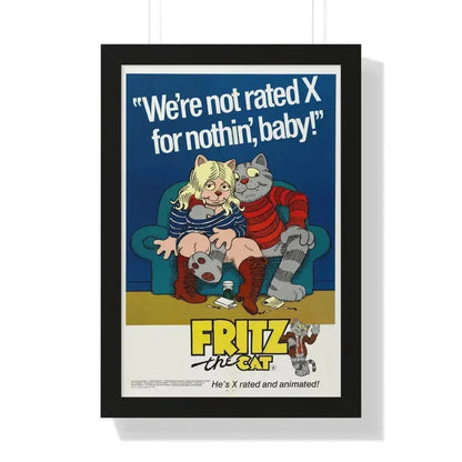 FRITZ THE CAT 1972 - Framed Movie Poster 16″ x 24″ Black - The Sticker Space