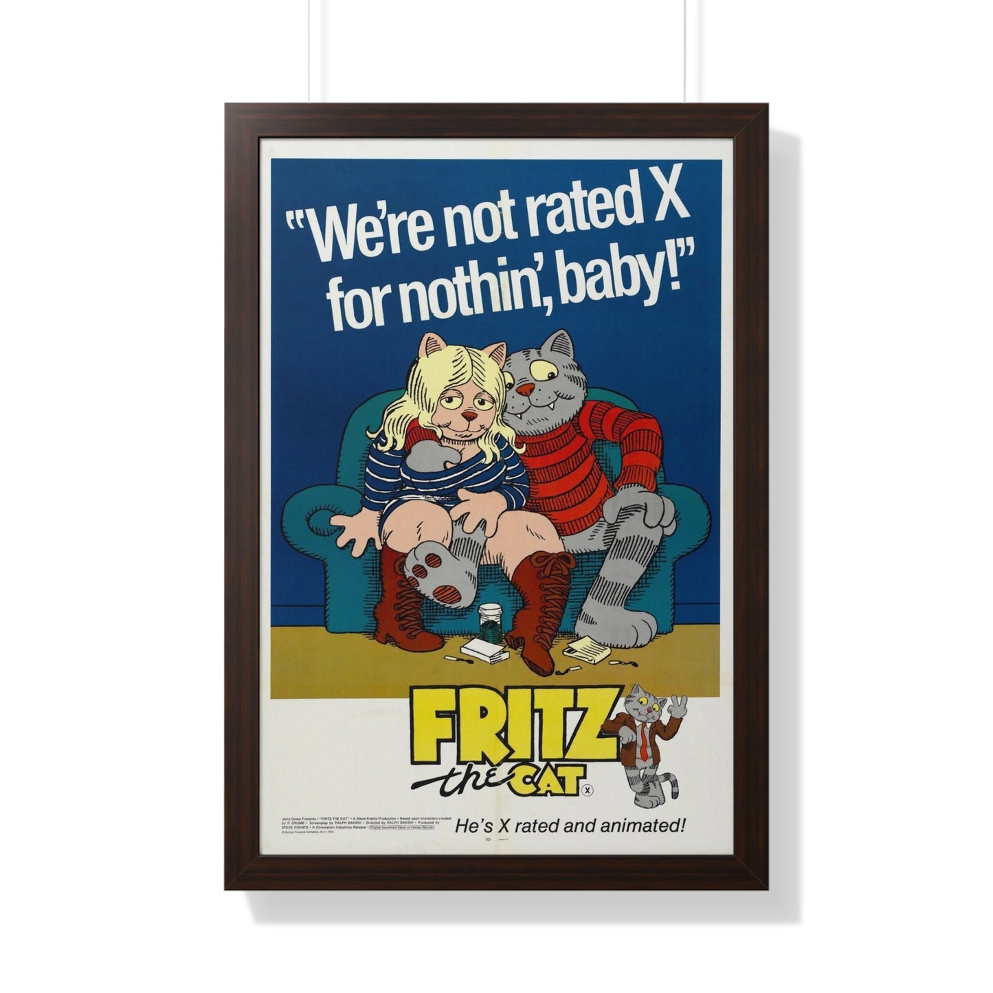 FRITZ THE CAT 1972 - Framed Movie Poster-20" x 30"-The Sticker Space