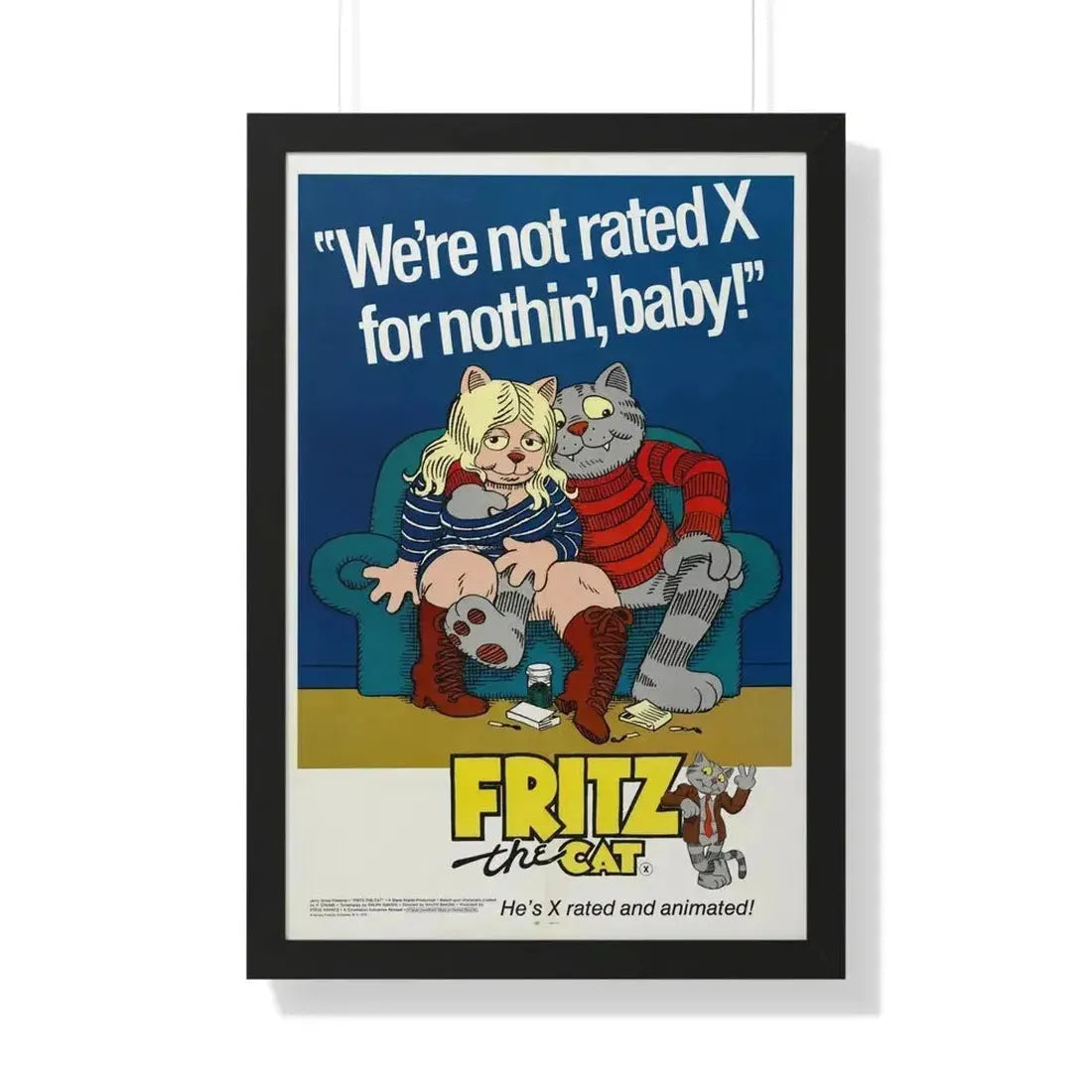 FRITZ THE CAT 1972 - Framed Movie Poster - The Sticker Space