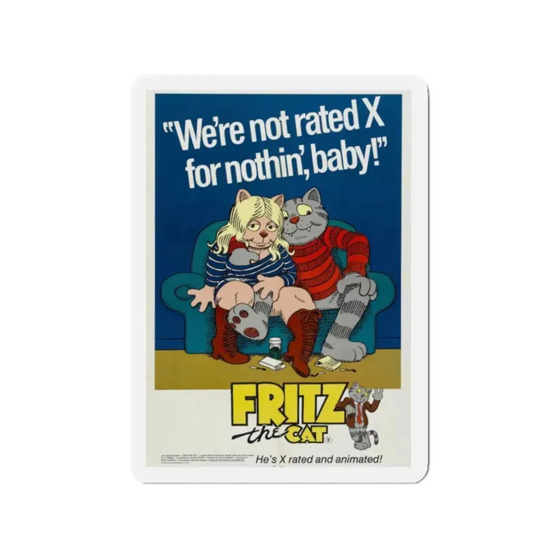FRITZ THE CAT 1972 Movie Poster - Refrigerator Magnet 2 Inch - The Sticker Space