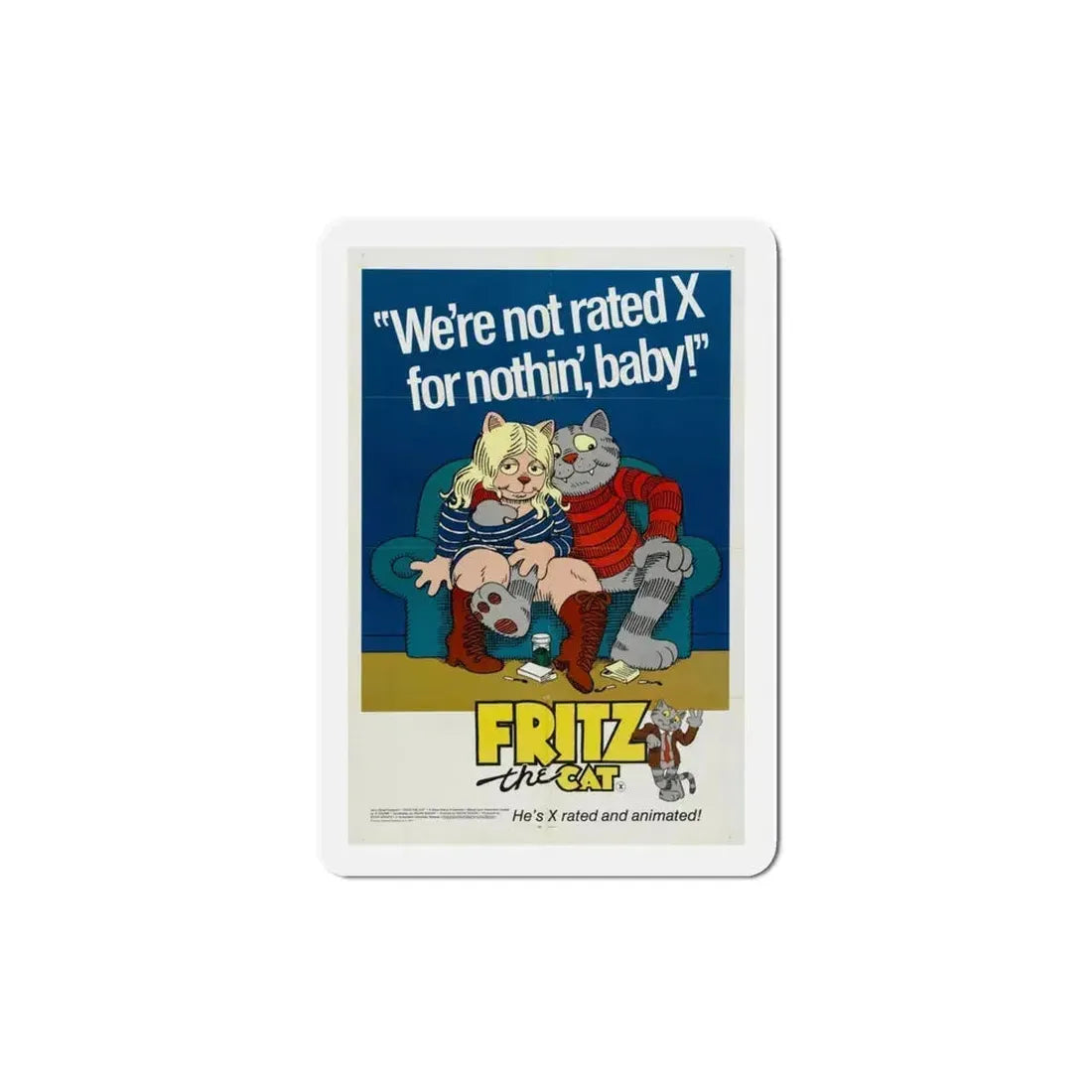 Fritz the Cat 1972 Movie Poster Refrigerator Magnet 4 Inch - The Sticker Space