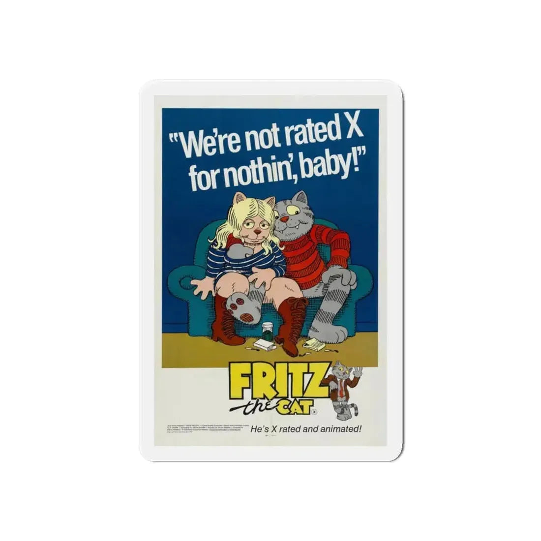 FRITZ THE CAT 1972 Movie Poster - Refrigerator Magnet 6 Inch - The Sticker Space