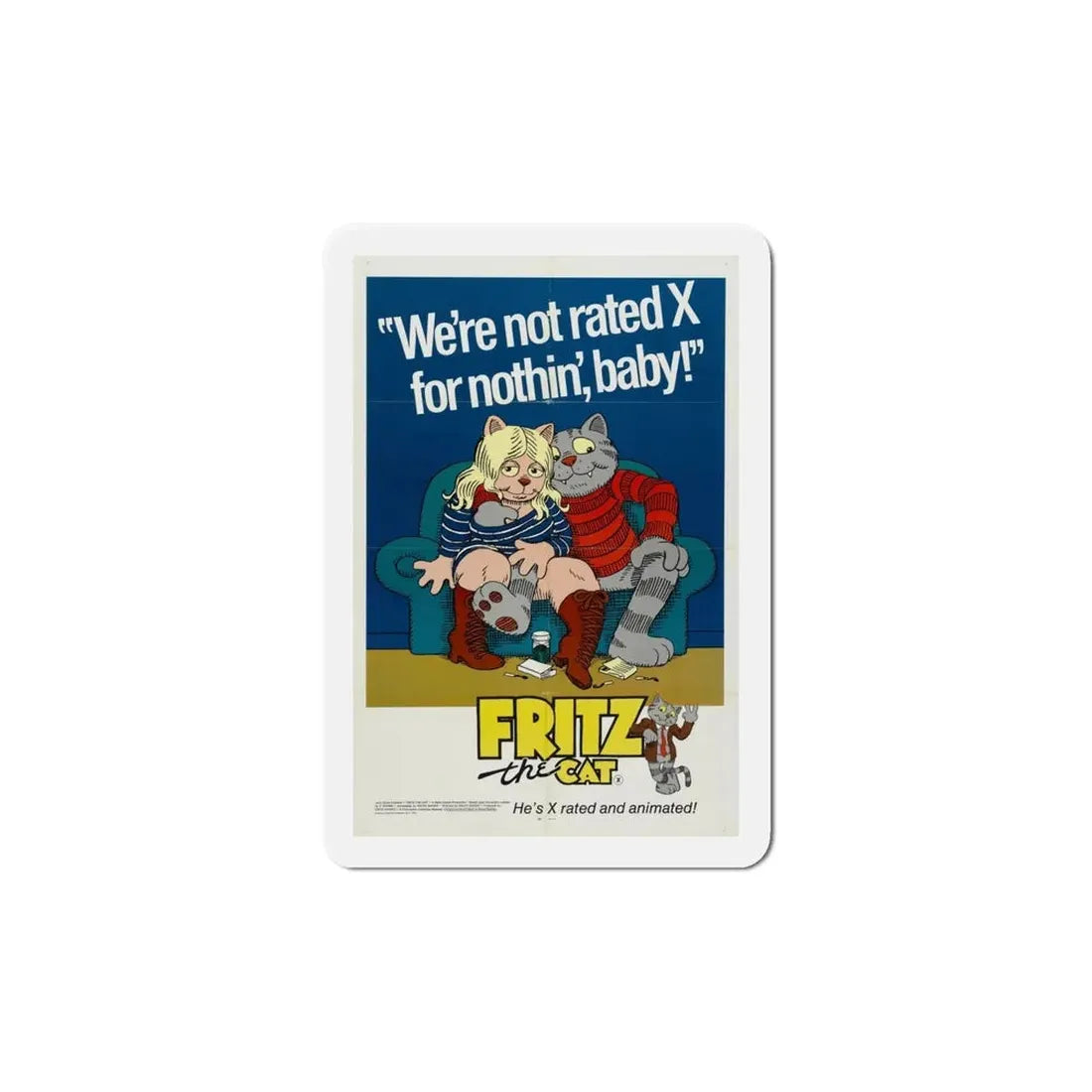 Fritz the Cat 1972 Movie Poster Refrigerator Magnet - The Sticker Space