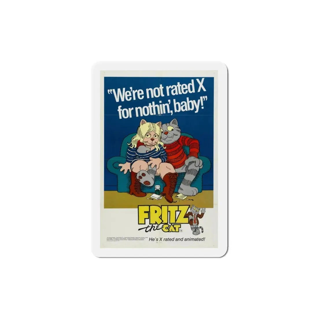 Fritz the Cat 1972 Movie Poster Refrigerator Magnet - The Sticker Space