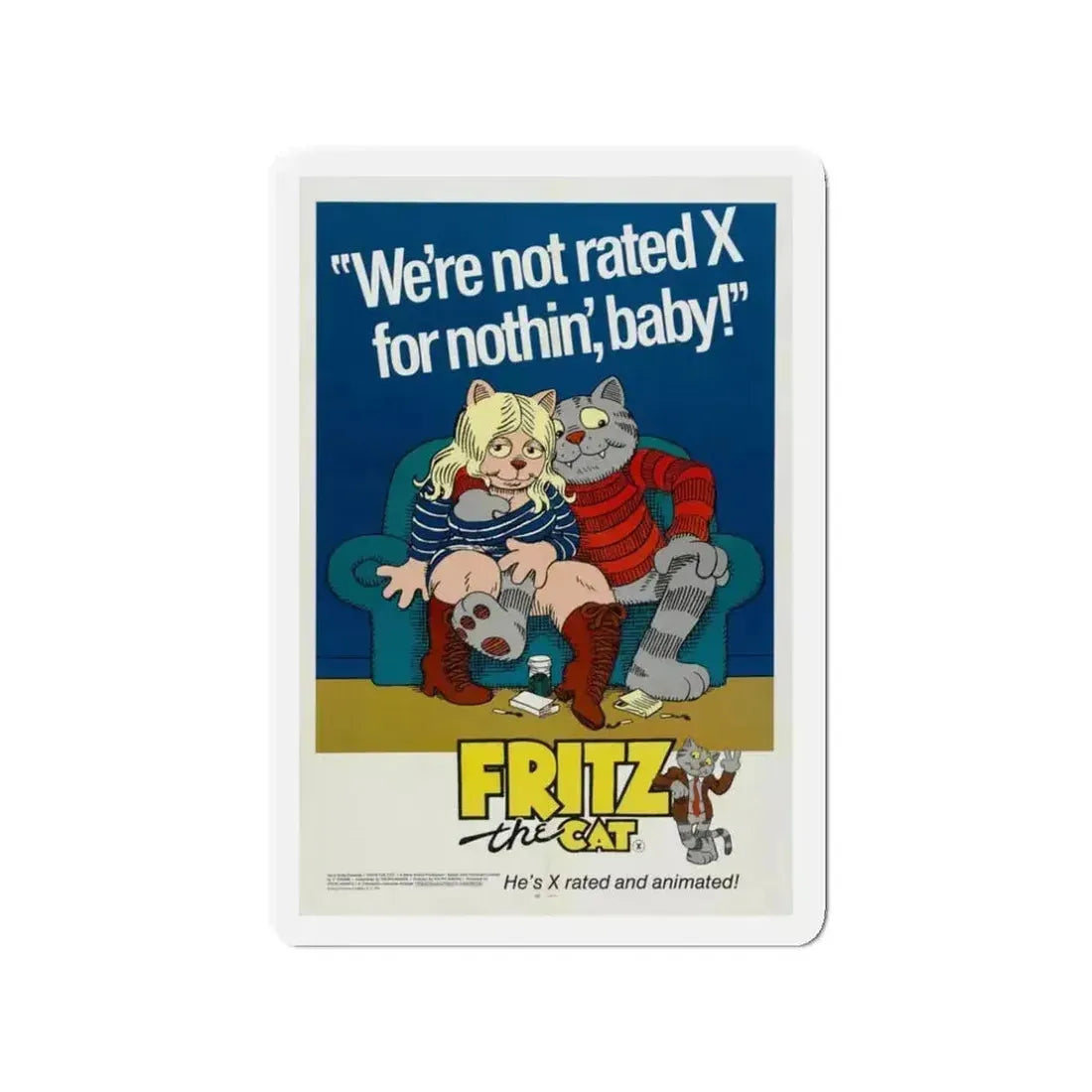 FRITZ THE CAT 1972 Movie Poster - Refrigerator Magnet - The Sticker Space