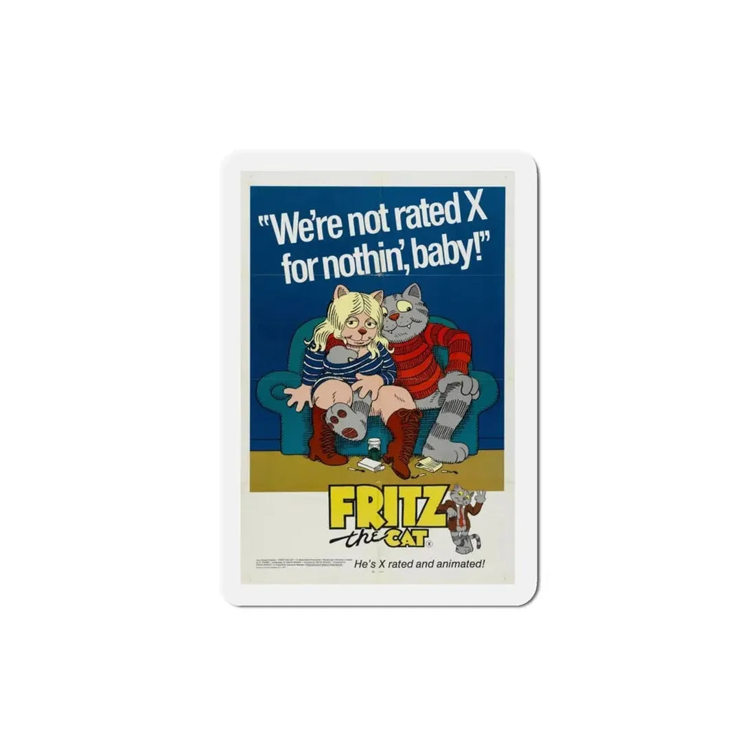 Fritz the Cat 1972 Movie Poster Refrigerator Magnet - The Sticker Space