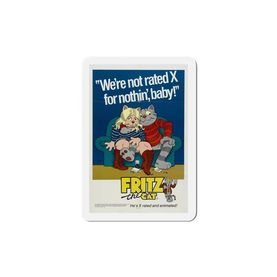 Fritz the Cat 1972 Movie Poster Refrigerator Magnet - The Sticker Space