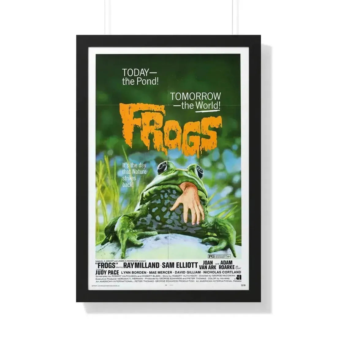 FROGS 1972 - Framed Movie Poster 20" x 30" Black - The Sticker Space