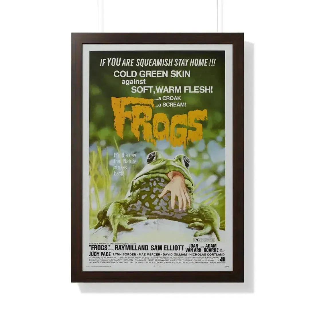 FROGS (2) 1972 - Framed Movie Poster 20" x 30" Walnut - The Sticker Space