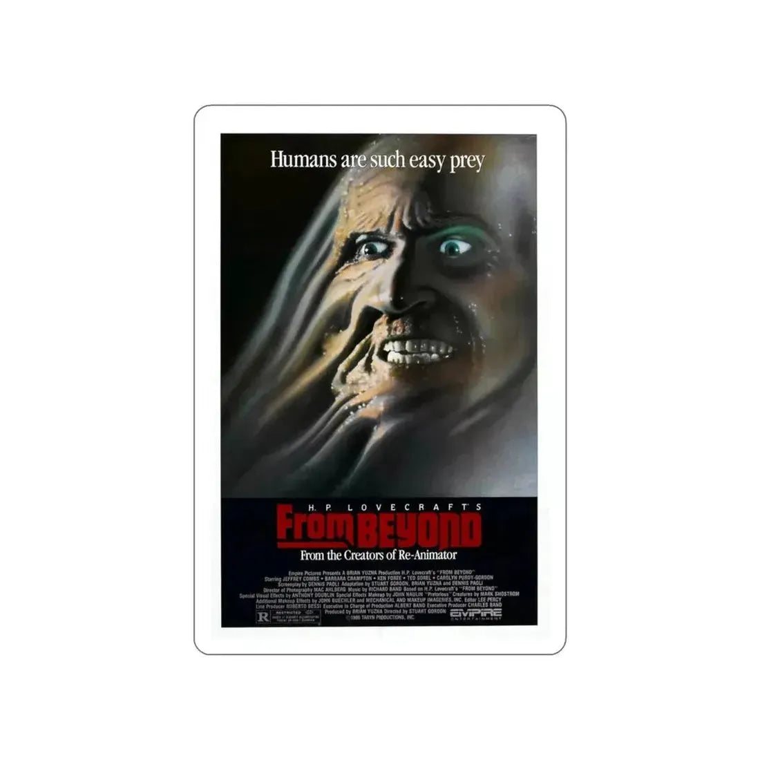 FROM BEYOND (2) 1986 Movie Poster STICKER Vinyl Die-Cut Decal - The Sticker Space