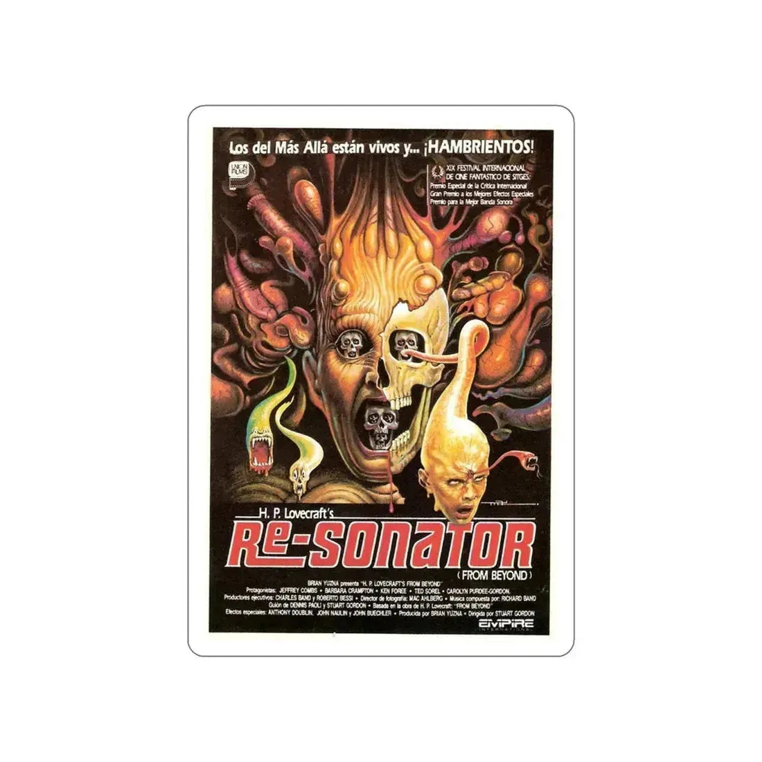 FROM BEYOND (SPANISH) 1986 Movie Poster STICKER Vinyl Die-Cut Decal 6 Inch - The Sticker Space