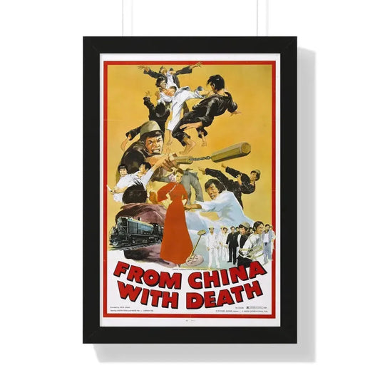 FROM CHINA WITH DEATH 1974 - Framed Movie Poster 16″ x 24″ Black - The Sticker Space