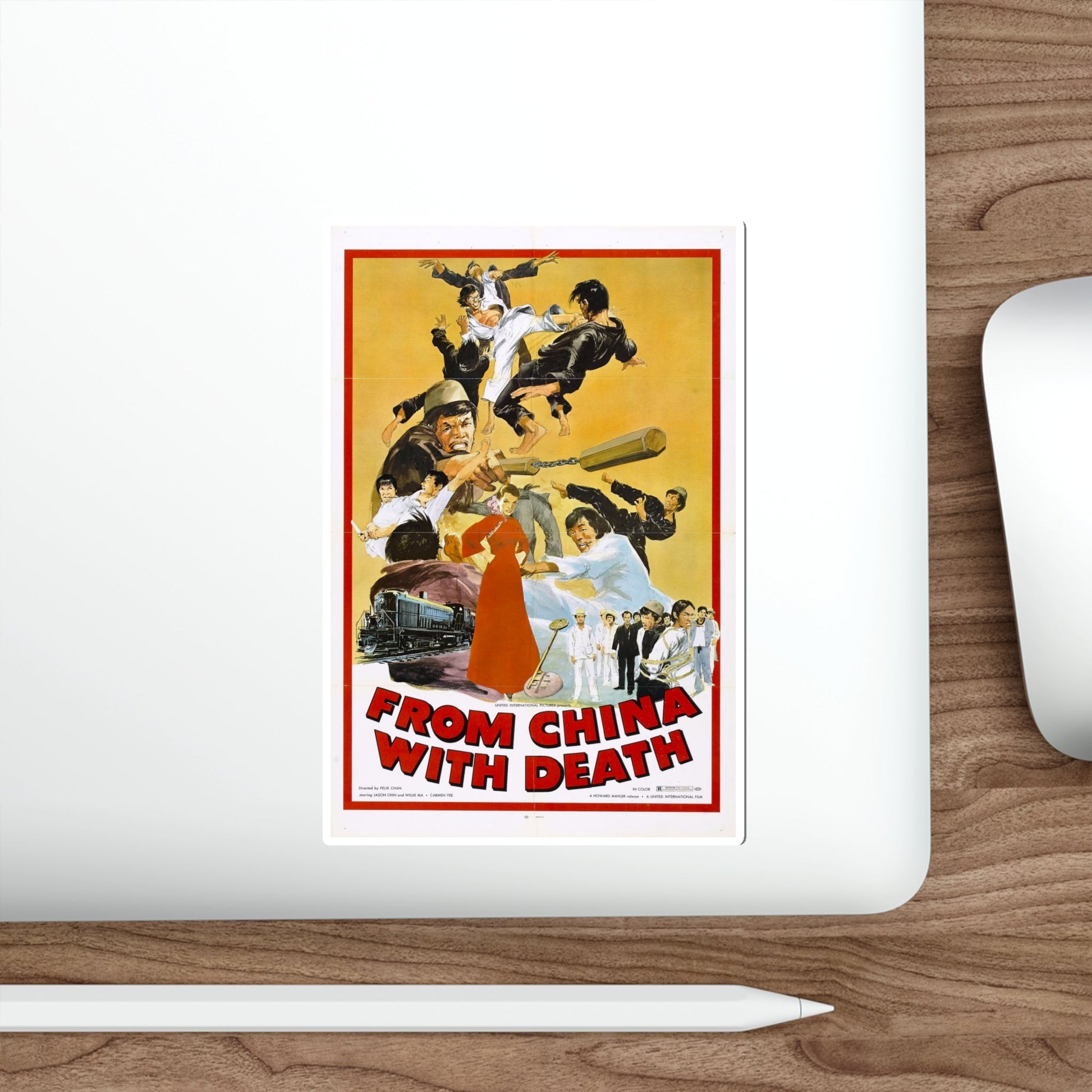 FROM CHINA WITH DEATH 1974 Movie Poster STICKER Vinyl Die-Cut Decal-The Sticker Space