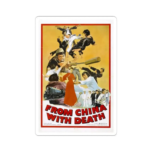 FROM CHINA WITH DEATH 1974 Movie Poster - STICKER Vinyl Kiss-Cut Decal 2 Inch White - The Sticker Space