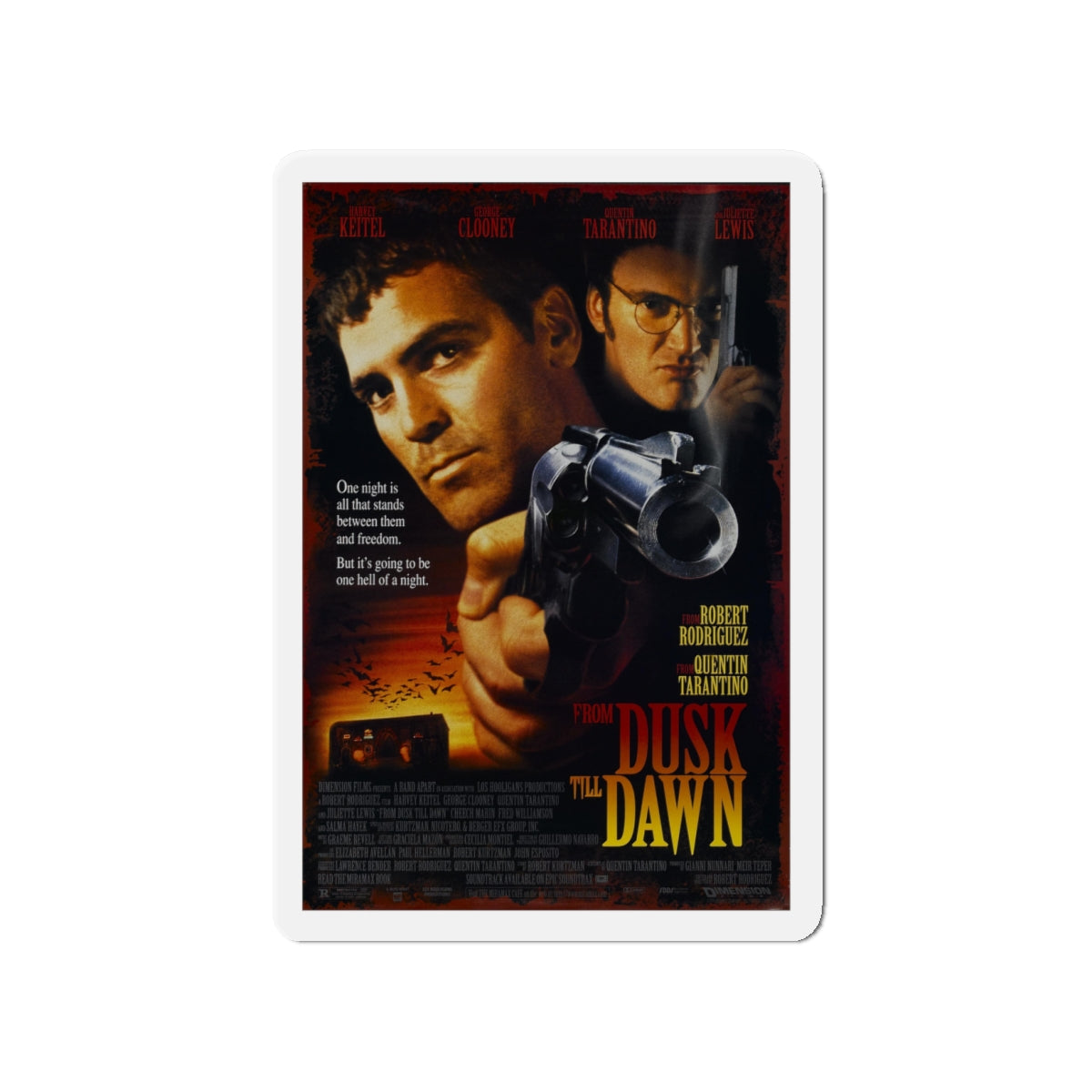 FROM DUSK TILL DAWN 1996 Movie Poster - Die-Cut Magnet-4" x 4"-The Sticker Space