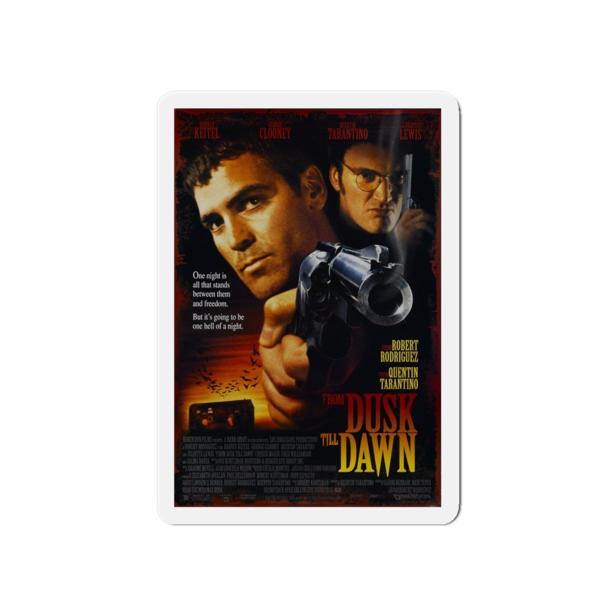 FROM DUSK TILL DAWN 1996 Movie Poster - Die-Cut Magnet-6 × 6"-The Sticker Space