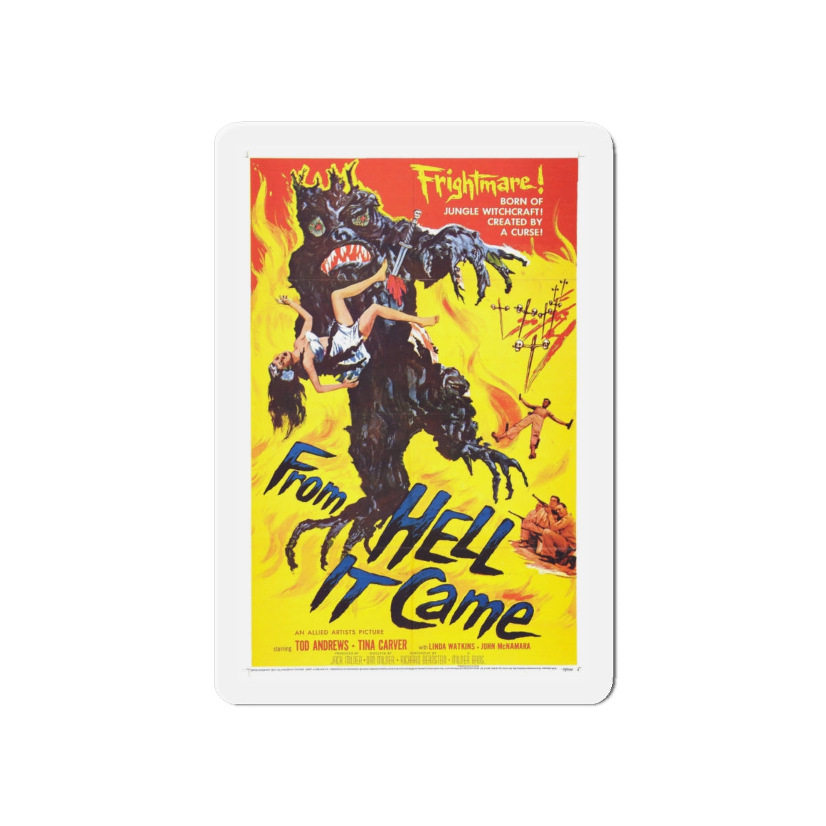 FROM HELL IT CAME 1957 Movie Poster - Die-Cut Magnet-6 × 6"-The Sticker Space