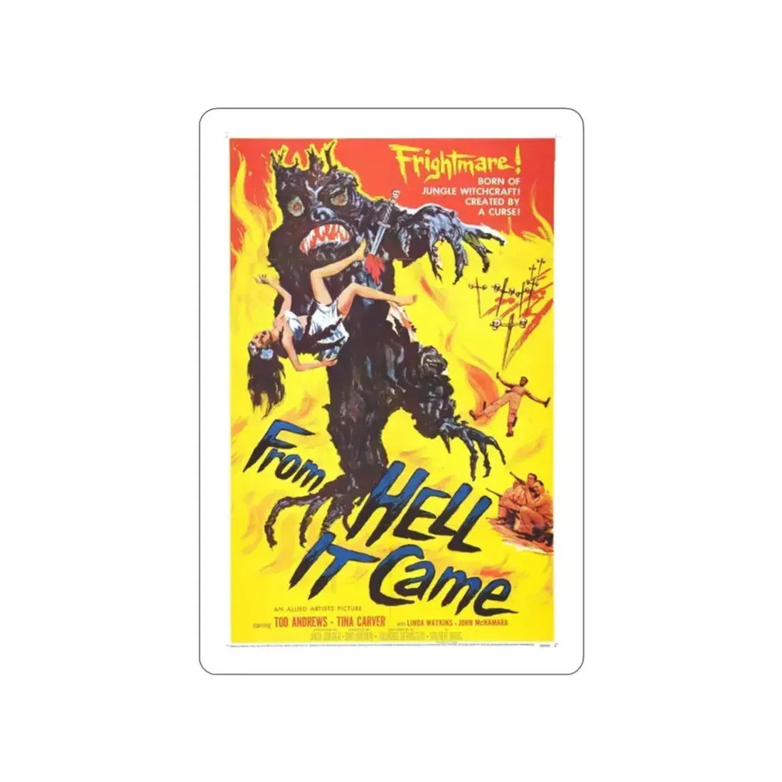FROM HELL IT CAME 1957 Movie Poster STICKER Vinyl Die-Cut Decal 2 Inch - The Sticker Space
