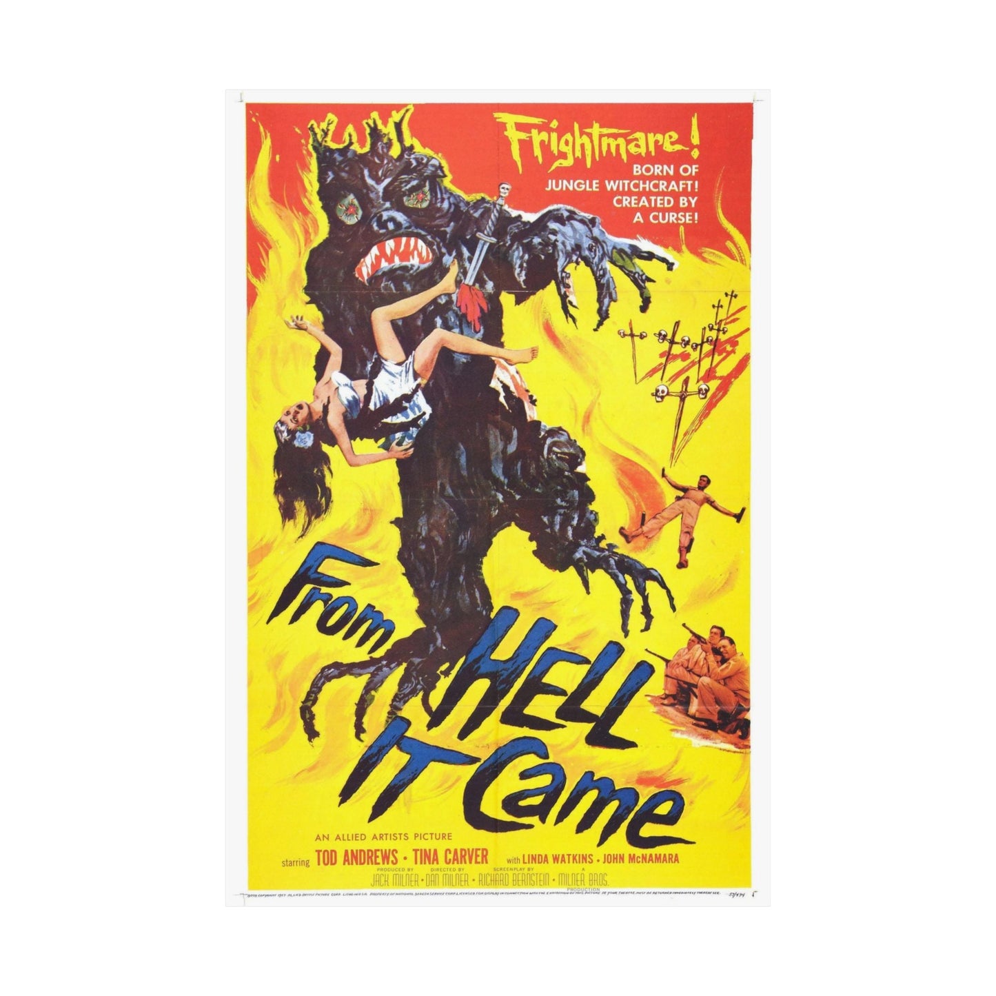 FROM HELL IT CAME 1957 - Paper Movie Poster-The Sticker Space