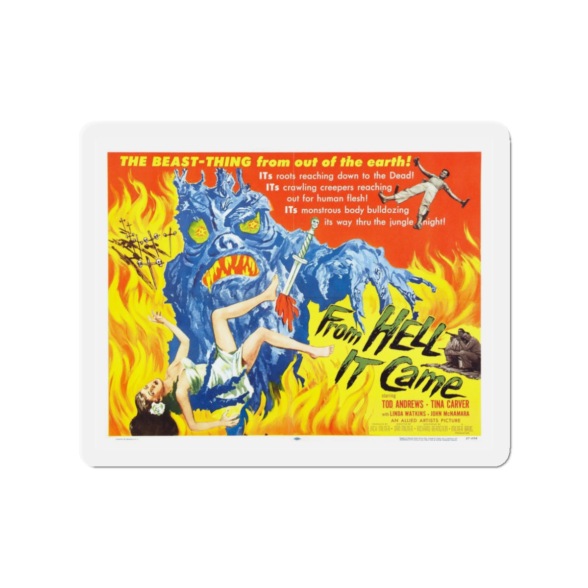 FROM HELL IT CAME (2) 1957 Movie Poster - Die-Cut Magnet-3" x 3"-The Sticker Space