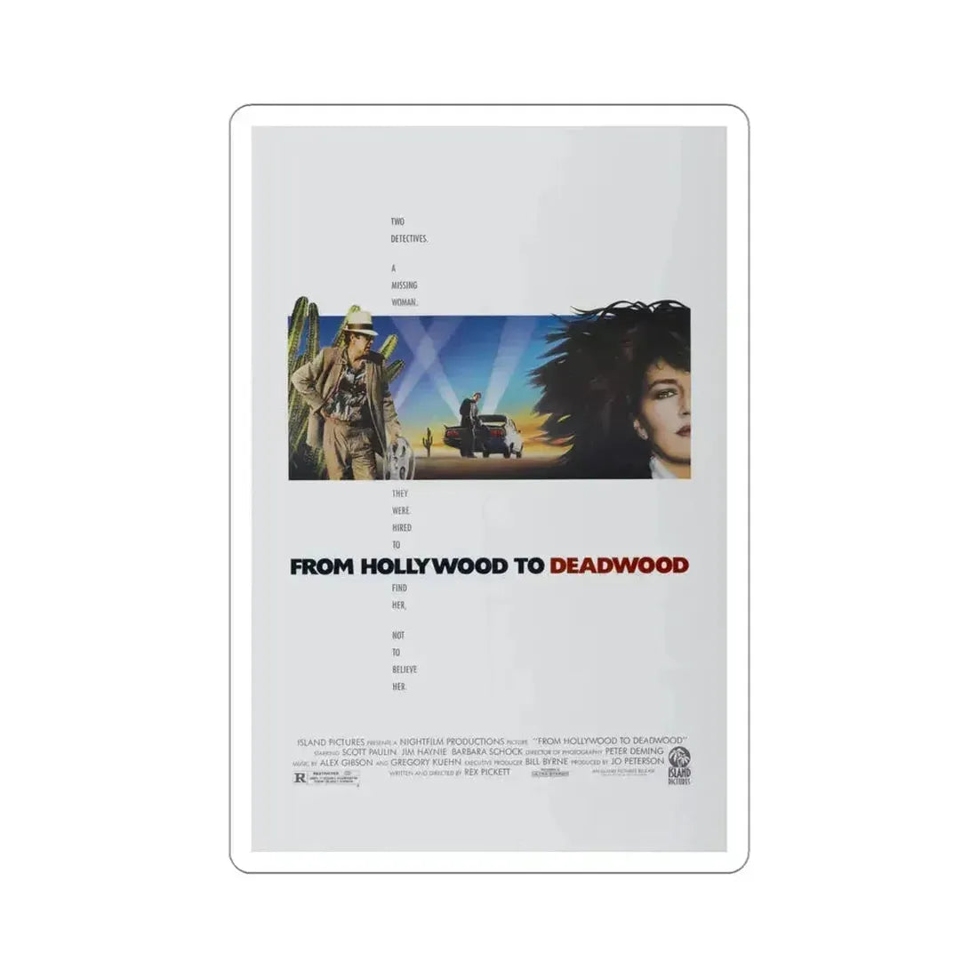 From Hollywood to Deadwood 1989 Movie Poster STICKER Vinyl Die-Cut Decal 4 Inch - The Sticker Space