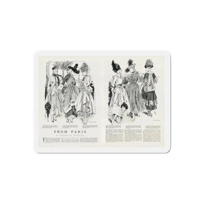 From Paris, Harper's Bazaar, May 1916 (Magazine Illustration) Refrigerator Magnet 5 Inch Die-Cut - The Sticker Space