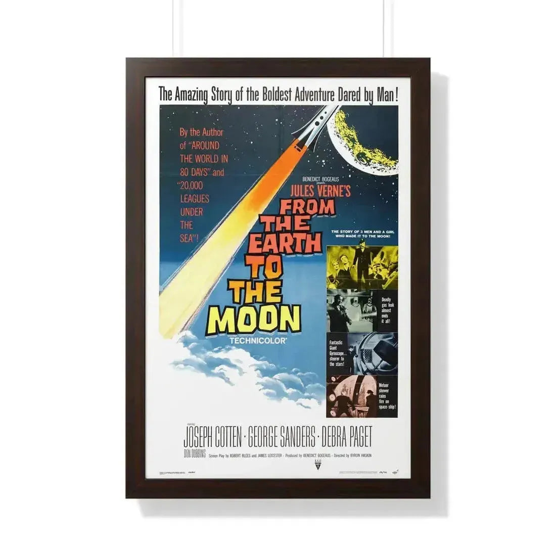 FROM THE EARTH TO THE MOON 1958 - Framed Movie Poster 20" x 30" Walnut - The Sticker Space