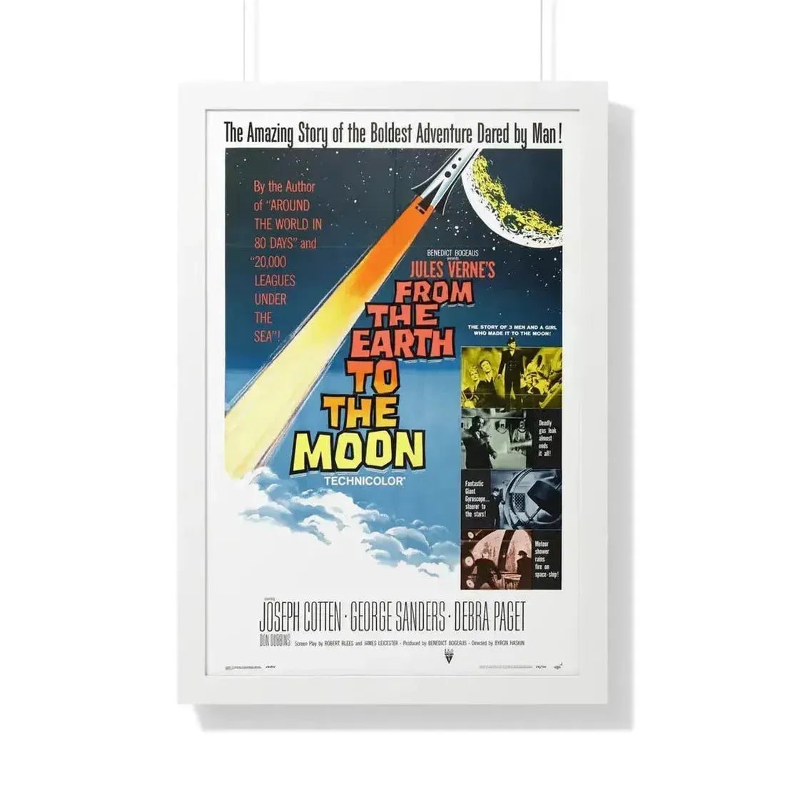 FROM THE EARTH TO THE MOON 1958 - Framed Movie Poster 20" x 30" White - The Sticker Space